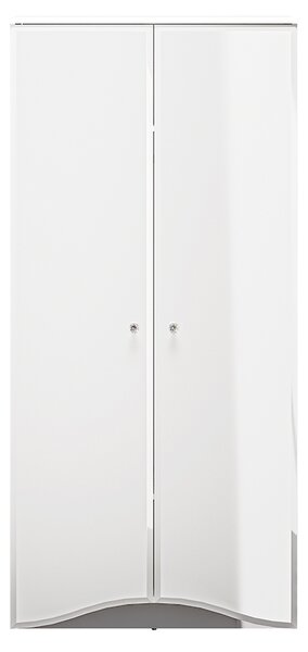 ŠATNÍKOVÁ SKRIŇA CRISTINE BIELY LESK + ZRKADLOVÝ SOKEL 90 cm