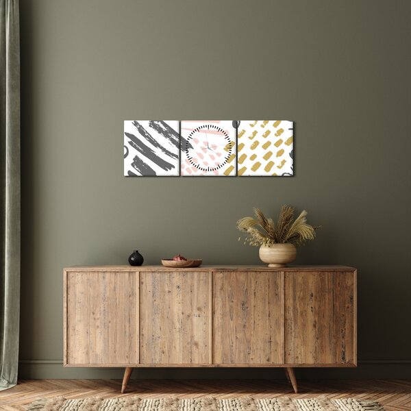 Obraz - Abstraktné ťahy (s hodinami) (90x30 cm)