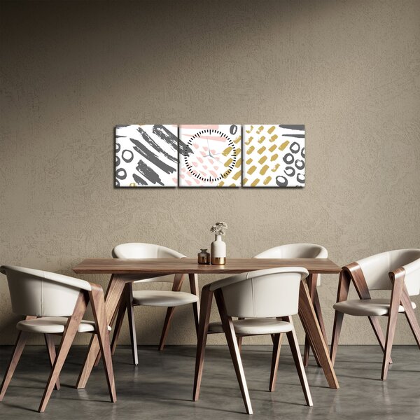 Obraz - Abstraktné ťahy (s hodinami) (90x30 cm)