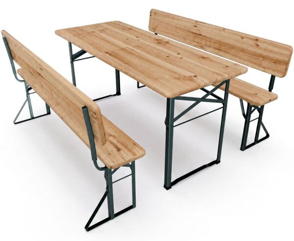 Pivný záhradný set s opierkami, skladací, 8 miest, 170 cm