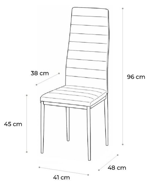 Sada jedálenských stoličiek, eko koža, 96x41x48 cm, 6 kusov