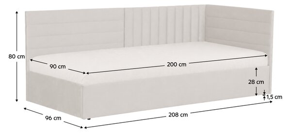 NovýNábytok.sk Jednolôžková posteľ 90 cm Motriz 1 (krémová) (s roštom). Vlastná spoľahlivá doprava až k Vám domov. 1161152