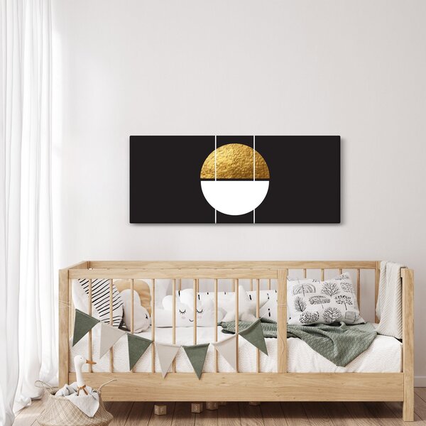 Obraz - Abstrakcia zlatá a čierna N⁰1 (120x50 cm)