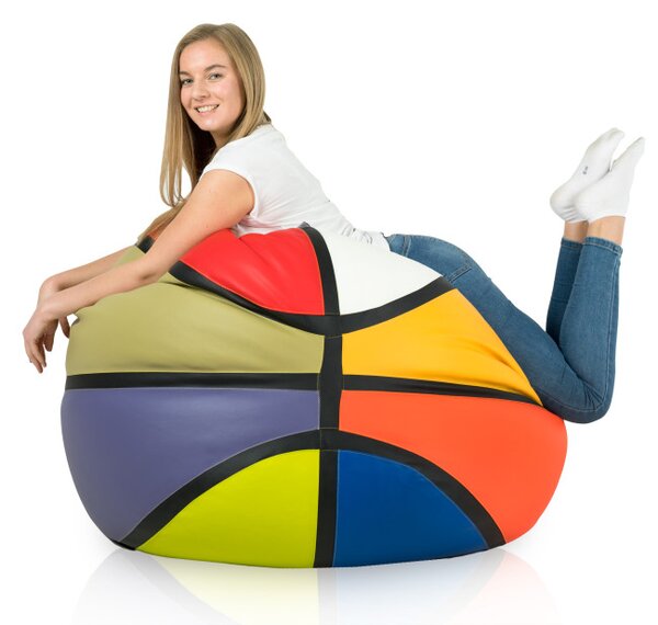 Sedací vak Basketbal ekokoža, viacfarebný