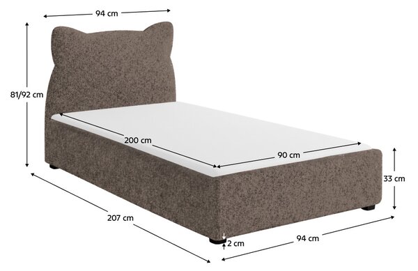 NovýNábytok.sk Detská posteľ 90 x 200 cm Militaba 1 (hnedá) (s roštom). Vlastná spoľahlivá doprava až k Vám domov. 1161159