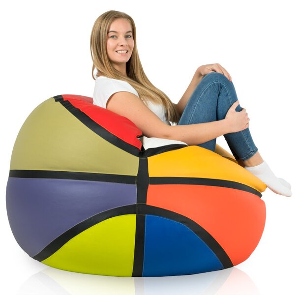 Sedací vak Basketbal ekokoža, viacfarebný