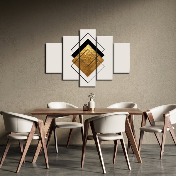 Obraz - Abstrakcia zlatá a biela N⁰1 (150x105 cm)