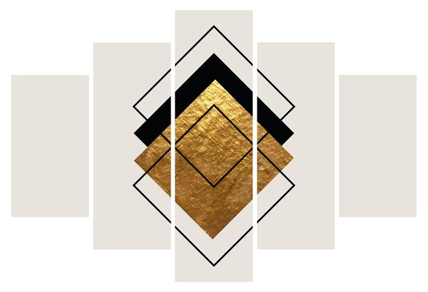 Obraz - Abstrakcia zlatá a biela N⁰1 (150x105 cm)