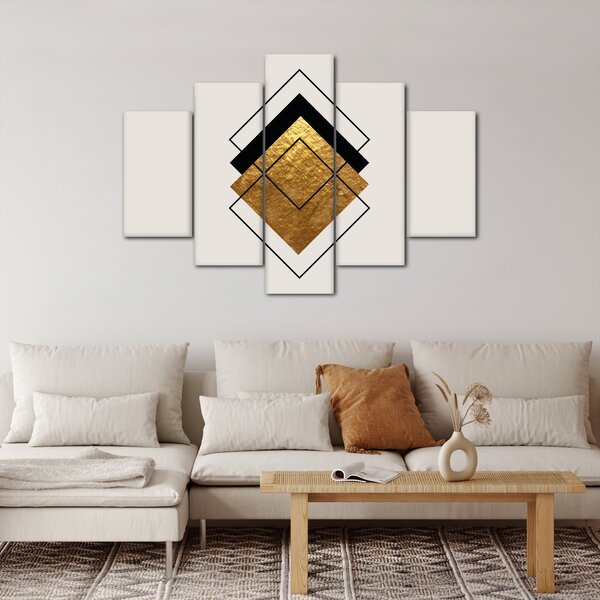 Obraz - Abstrakcia zlatá a biela N⁰1 (150x105 cm)