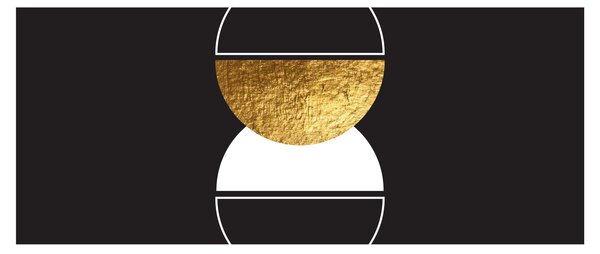 Obraz - Abstrakcia zlatá a čierna N⁰2 (120x50 cm)