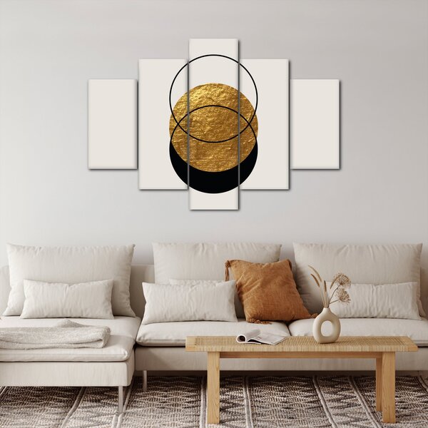 Obraz - Abstrakcia zlatá a biela N⁰2 (150x105 cm)