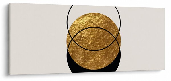 Obraz - Abstrakcia zlatá a biela N⁰2 (120x50 cm)
