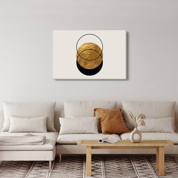 Obraz - Abstrakcia zlatá a biela N⁰2 (90x60 cm)
