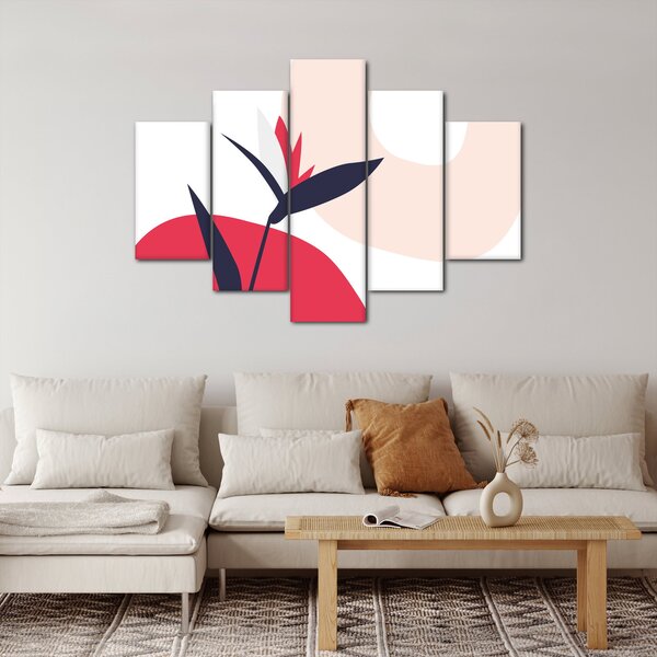Obraz - Ružová florálna abstrakcia N⁰1 (150x105 cm)