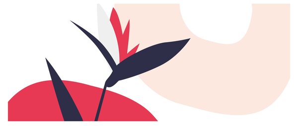 Obraz - Ružová florálna abstrakcia N⁰1 (120x50 cm)