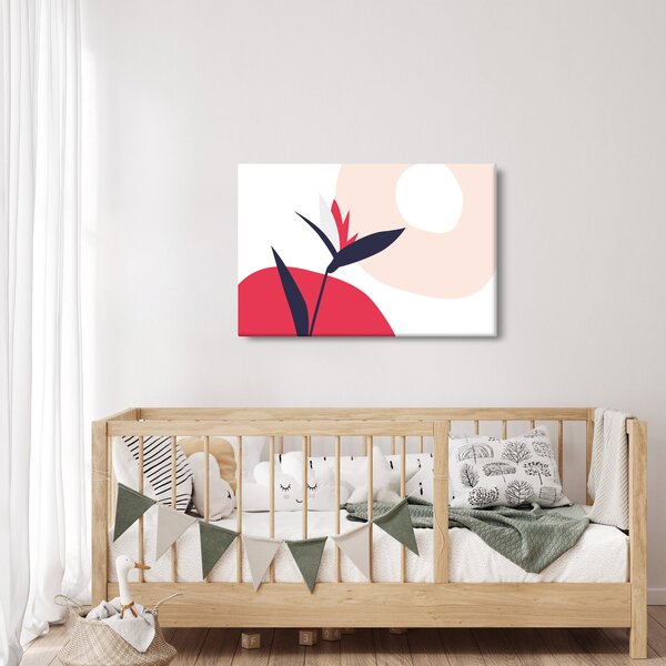 Obraz - Ružová florálna abstrakcia N⁰1 (90x60 cm)