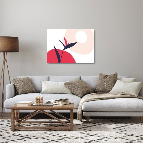 Sklenený obraz - Ružová florálna abstrakcia N⁰1 (70x50 cm)