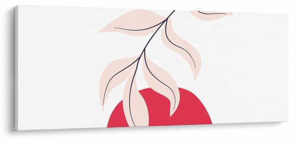 Obraz - Ružová florálna abstrakcia N⁰2 (120x50 cm)