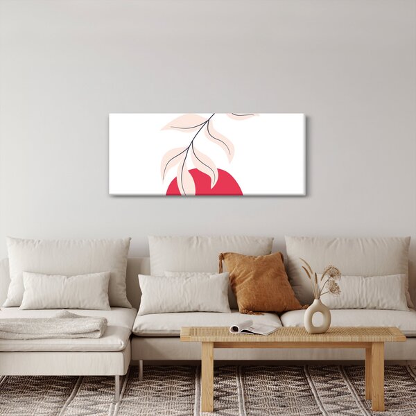 Obraz - Ružová florálna abstrakcia N⁰2 (120x50 cm)