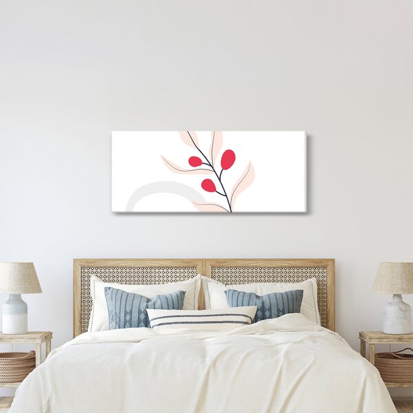 Obraz - Ružová florálna abstrakcia N⁰3 (120x50 cm)