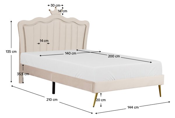 NovýNábytok.sk Manželská posteľ 140 cm Reinsercion 1 (béžová) (s roštom). Vlastná spoľahlivá doprava až k Vám domov. 1161241