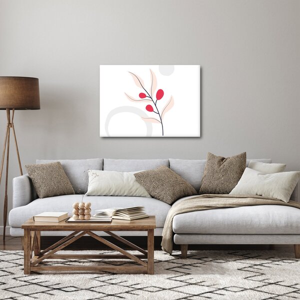 Obraz - Ružová florálna abstrakcia N⁰3 (70x50 cm)