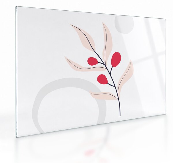 Sklenený obraz - Ružová florálna abstrakcia N⁰3 (70x50 cm)