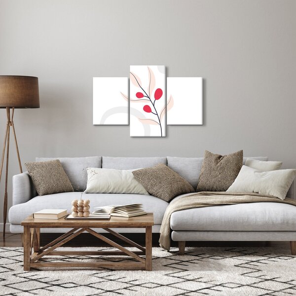 Obraz - Ružová florálna abstrakcia N⁰3 (90x60 cm)