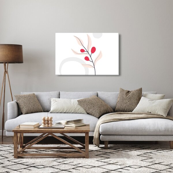 Obraz - Ružová florálna abstrakcia N⁰3 (90x60 cm)