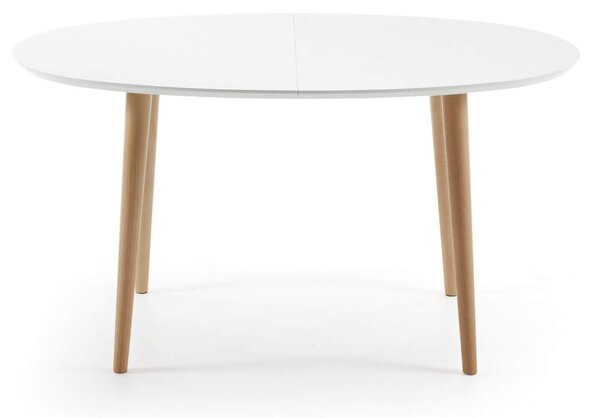 MUZZA Jedálenský stôl quio 140 (220) x 90 cm biely