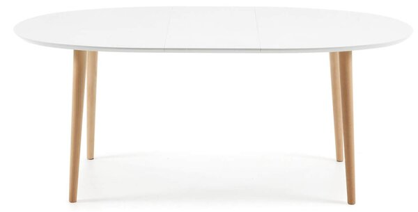 MUZZA Jedálenský stôl quio 140 (220) x 90 cm biely