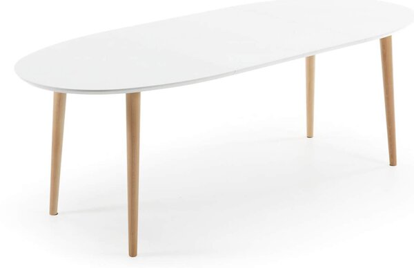 MUZZA Jedálenský stôl quio 140 (220) x 90 cm biely