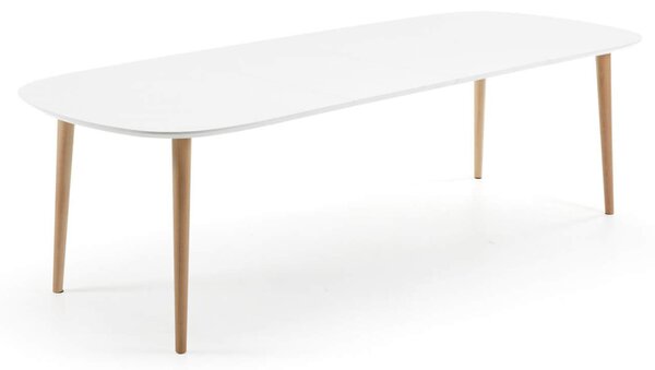 MUZZA Jedálenský stôl quio 160 (260) x 100 cm biely
