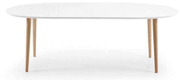 MUZZA Jedálenský stôl quio 140 (220) x 90 cm biely