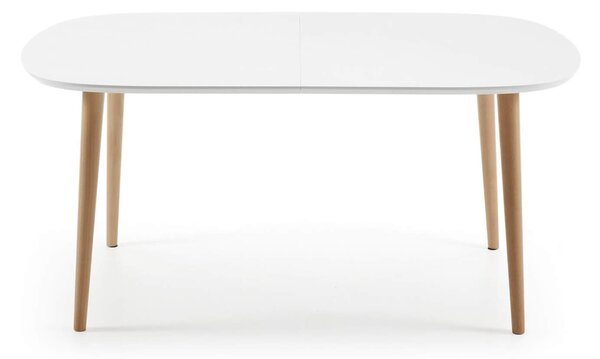 MUZZA Jedálenský stôl quio 160 (260) x 100 cm biely