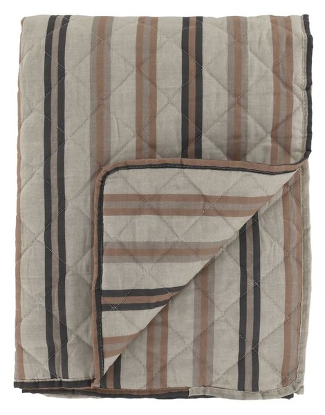 Latté prikrývka s pruhmi Aix Vintage Quilt - 130*180 cm - Chic Antique