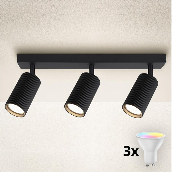 Brilagi - LED RGBW stmievateľné bodové svietidlo SELE MODERN 3xGU10/4,8W/230V čierne