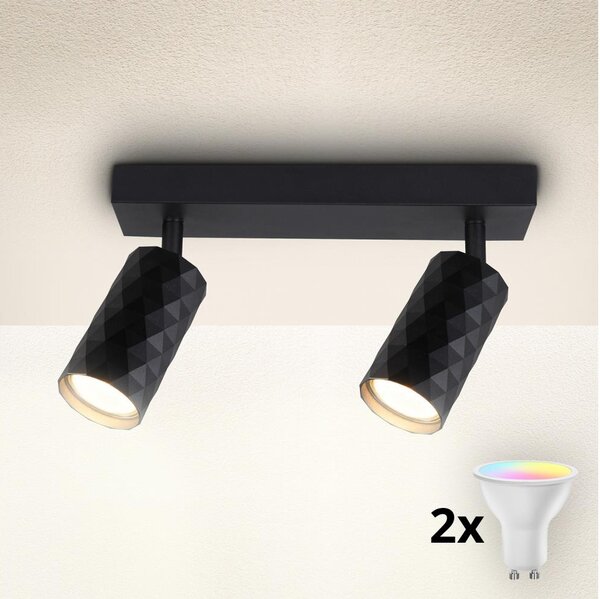 Brilagi - LED RGBW stmievateľné bodové svietidlo SELE DIAMANT 2xGU10/4,8W/230V čierna