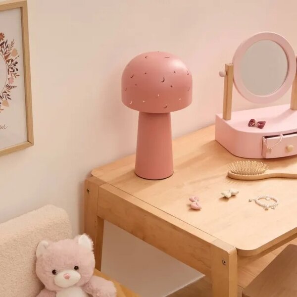 Atmosphera - Detská stolná lampa STARRY MUSHROOM 1xE14/25W/230V ružová