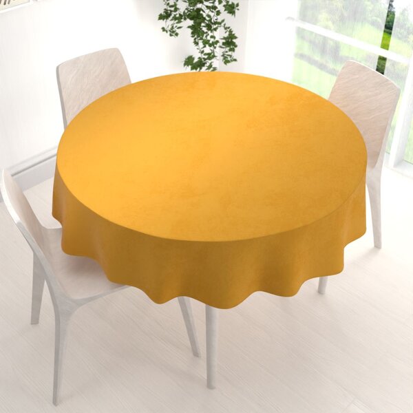 Biante Zamatový okrúhly obrus Velvet Premium SVP-037 Zlatisto oranžový Ø 110 cm