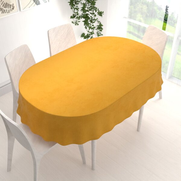 Biante Zamatový oválny obrus Velvet Prémium SVP-037 Zlatisto oranžový 50x100 cm