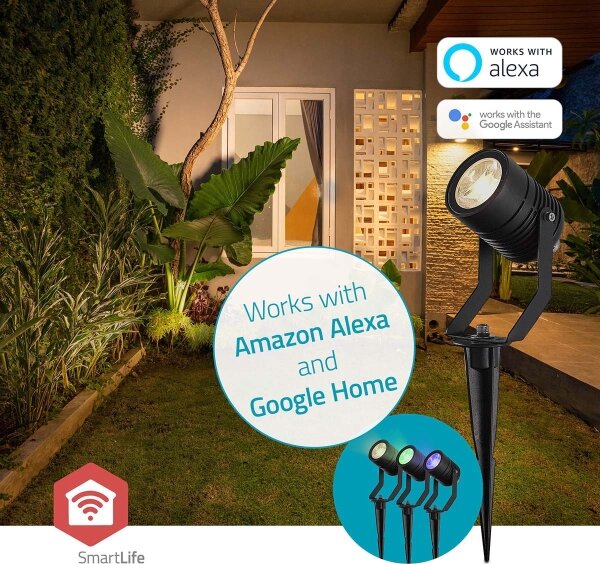 Nedis ZBLOS10RGBW3-SADA 3x LED RGBW stmievateľné vonkajšie svietidlo LED/3W/230V IP65 Wi-Fi Tuya