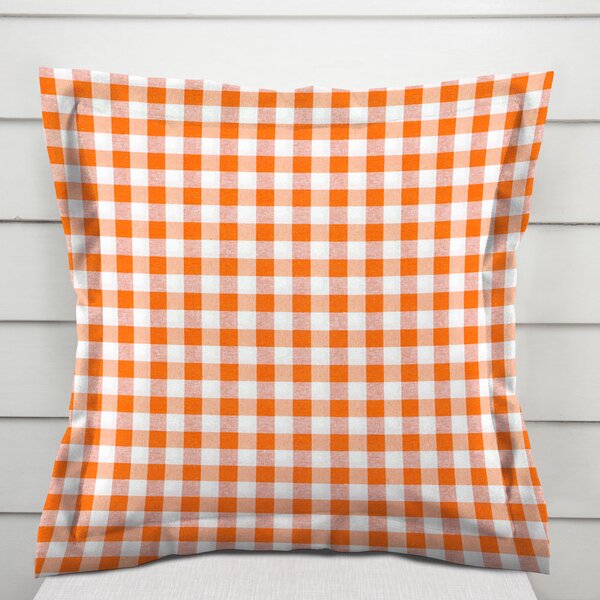 Biante Dekoračná obliečka na vankúš s lemom Rebeka RE-005 Oranžovo-biela kocka stredná 40 x 40 cm