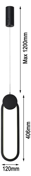 Immax NEO LITE 07232L LED závesné stropné svietidlo OVALE | 22W integrovaný LED zdroj