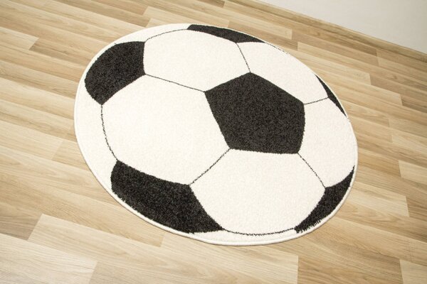 Koberec Weliro futbalová lopta, čierny / krémový