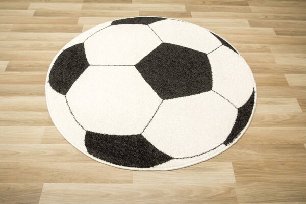 Koberec Weliro futbalová lopta, čierny / krémový