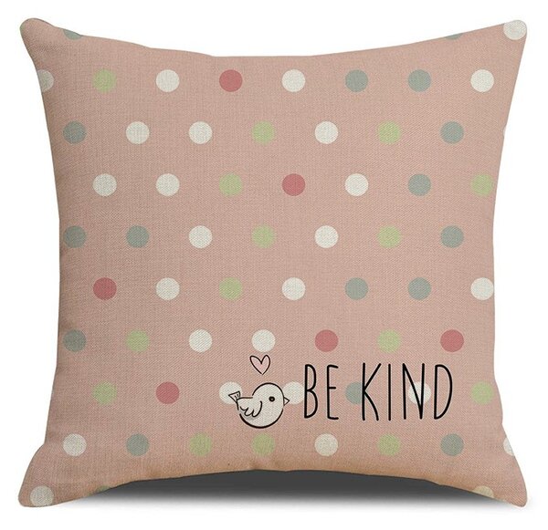 Poťah na vankúš BE KIND 45x45 cm, ružový