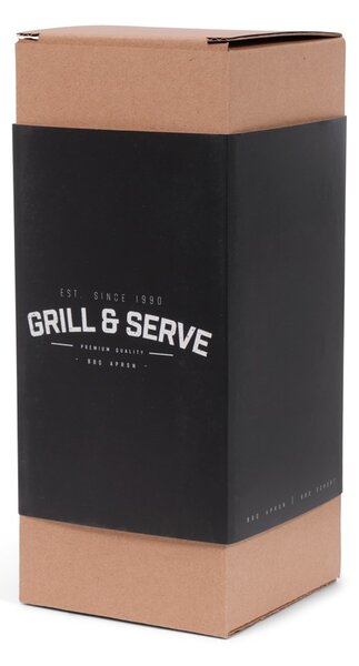 Nízka zástera do pásu z eko kože GRILL AND SERVE, čierna
