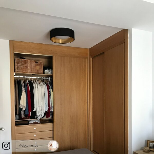 Stropné Lampa Lindby, Coleen, Čierna, Obývacia izba, Tkanina / Textil, Moderný