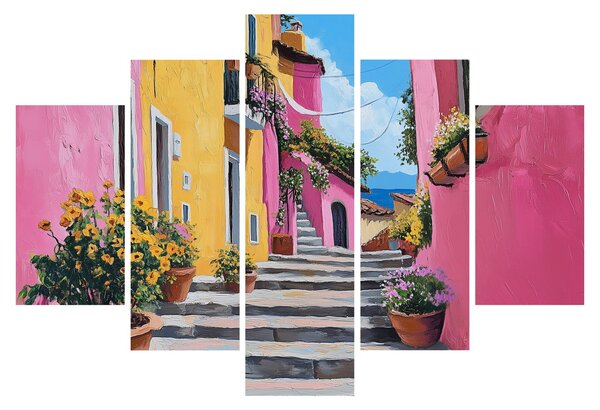 Obraz - Ružová ulička (150x105 cm)
